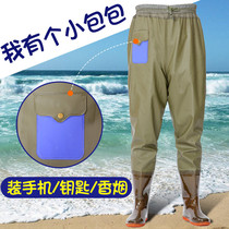 Men and women half-length waist pants one-piece rain shoes over the knee water shoes rain boots waterproof boots overshoes extended high rubber shoes