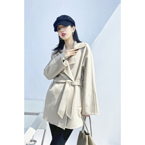 Big home-gas100%cashmere Li Xiaoran with the same small man in the long high-end workplace coat coat for women