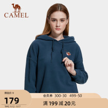 Camel outdoor fleece sweatshirt women 2021 autumn loose hooded sweatshirt warm coat with hooded casual jacket