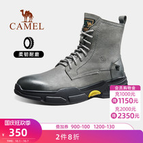 Camel official outdoor shoes mens 2021 New First layer cowhide high-top Martin boots British casual overwear boots