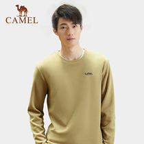 Camel outdoor fleece womens 2021 autumn pullover solid color comfortable velvet thin base shirt mens tide