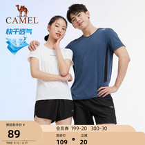 Camel Quick Dry Sports Set Women Summer Couple T-shirt Casual Running Fitness Clothes Loose Shorts Men