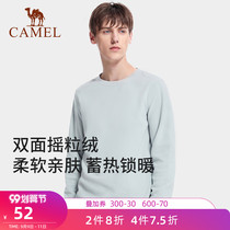Camel round neck fleece men 2021 warm long sleeve T-shirt lovers with base shirt coat women