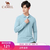 Camel sports polo shirt 2021 Autumn New Pearl mens trend cotton breathable long sleeve youth bottoming coat