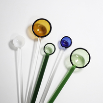 San Ting Stained glass coffee spoon ins wind Cute size spoon Milk mixing stick Creative dessert spoon spoon