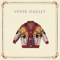 Autumn girls cardigan discount season] LOUIS OAKLEY childrens sweater 2021 new cartoon sweater