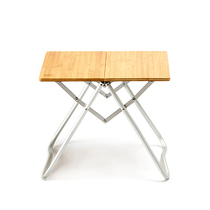offweek outdoor camping portable folding table picnic bamboo table wild barbecue aluminum alloy bamboo wood small square table