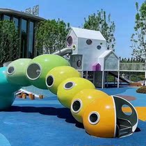 Outdoor large stainless steel slide landscape park unpowered climbing swing frame childrens non-standard amusement equipment