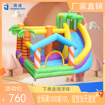 Inflatable Alligator Island Castle Home Small Jumper Dinosaur Castle Slide Indoor and Outdoor Toys