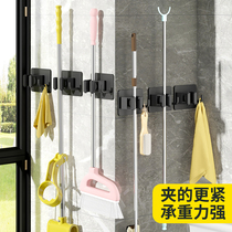 Broom mop rack clip artifact-free mop adhesive hook strong load-bearing nail-Free Wall Wall toilet toilet wall