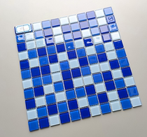 Crystal glass swimming pool mosaic water fish pond tile background wall bathroom wall pasted blue outdoor