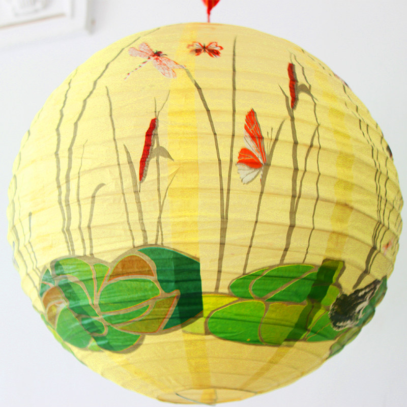 Chinese wind lanterns New Years Mid-Autumn Spring Lantern Festival small round hanging decoration Japanese-style paper lantern lanterns festive and ancient wind