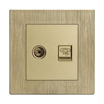 Megle S3 series switch socket Champagne luxury TV phone steel plate type