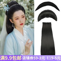 Ancient costume modeling wig novice Tang Dynasty suit ancient style Hanfu fairy crescent moon bag straight hair Film COS performance hair bun