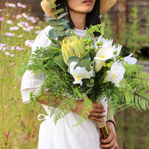 Simulation Bouquet Floral Suit Moonlight Cloud Sea Hands Holding Flowers Fake Flowers Home Decoration Goods Living Room Furnishing in Northern Europe