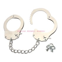 Sex accessories Policewoman uniform handcuffs Metal black and white simulation handcuffs cos policewoman queen fake handcuffs