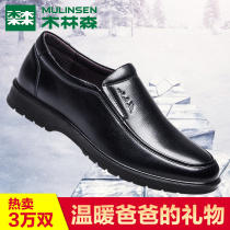 Wood Linson Mens Shoes Spring Autumn Money Mens Leather Shoes Leather Business Casual Shoes Mens Feet Middle Aged Dad Shoes Tide