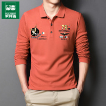 Mullinson polo shirt mens long sleeves spring and autumn cotton lapel T-shirt business casual mens embroidery top clothes