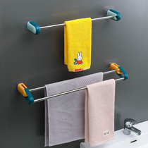 Towel rack toilet no trace storage rack bathroom non-perforated plastic creative single pole simple bath towel hanger