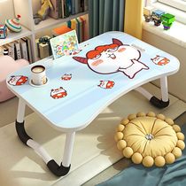  Bed table Cartoon animation childrens dormitory folding small table board office Kang table Computer rack multi-function bay window portable bed learning to eat and read notebook reading mobile