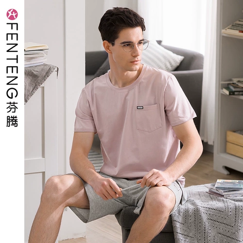 Летняя пижама, хлопковые летние шорты, комплект для отдыха, короткий рукав