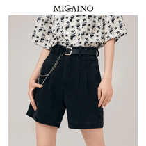 Wang Likun star with the same manyanu wide leg jeans women 2021 spring and summer New loose high waist slim shorts
