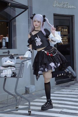 taobao agent [DEAR DOLLS] Bear original lolita terrorist rabbits oblique shoulder strap top