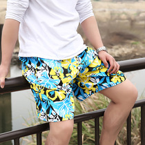 Summer mens beach shorts Loose casual pants Fat plus size five-point pants Home color pants