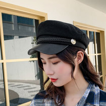 Net red with the same celebrity wind navy hat newsboy hat solid color beret retro student hat children
