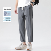 Fabric legend cold - sensitive zero - pants in summer thin nine - point casual pants and straight - tube pants