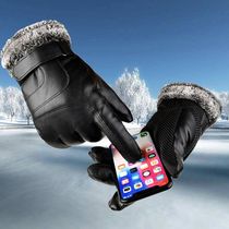 Mens muntjac winter warm gloves womens winter riding and velvet non-slip gloves