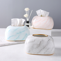 Creative tissue box living room light luxury high-grade ceramic paper drawing simple modern coffee table ins Nordic napkin paper box