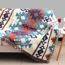 Foreign trade Nordic simple kilim woven cotton cover blanket sofa towel bed flag table towel decorative tapestry carpet cover cloth