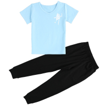 Boy dance suit spring summer Latin dance costume boy short sleeve practice suit children Chinese dance form suit