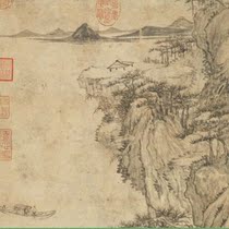 Yuan Sadus Yan Ling Diaotai Picture HD electronic picture decoration inkjet identification copy Chinese painting material