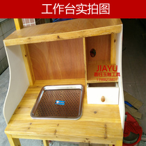 Workbench gong machine equipment rack solid wood electronic rack emery grinding head jade carving tool storage table wooden table