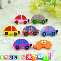 7-color 7-grain wooden car press nail I-shaped color nails creative cork big head pushpin can be nailed to the wall wall nails