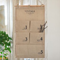 zakka storage bag hanging bag multi-layer multi-pocket creative dormitory debris storage wall-mounted wall door hanging pocket