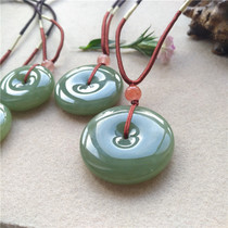 Hetian Jade safety buckle pendant pendant and the end of Qinghai Qingbai Jasper lotus root powder natural certificate Fidelity
