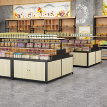 Supermarket shelves convenience store snacks rack called coarse grains dried fruit containers steel wood multi-layer commissary commercial combination cabinet