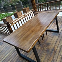 Solid wood desk conference table long table simple size plate rectangular company meeting to negotiate table and chair strip