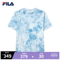 FILA Fiele official mens short sleeve T-shirt autumn 2021 new color print round neck blue casual sports