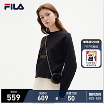 FILA Phila Fiele official womens pullover 2021 autumn new print LOGO short top pullover