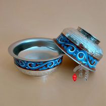 Wine bowl Mongolian ethnic minority crafts Stainless steel silver bowl Toast bowl tableware Dance performance supplies