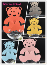 Small Bear Wine Goblet Cup Card Card Cake Decoration Cards Baby Full Moon Banquet Supplies Table Cards Hundreds Of Day Banquet Seats