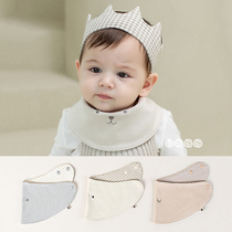 S303 South Korea imported cute bear newborn male and female baby cotton saliva towel baby child double-sided small bib pocket