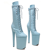 Leecabe new velvet custom-made sexy high-heeled shoes pole dancing boots model catwalk boots custom-made 4B