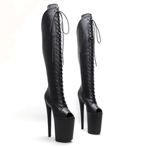 Leecabe European and American super high-heeled boots nightclub hate sky high boots pole dancing model nightclub boots 5BX