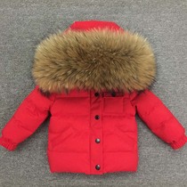 2020 winter new baby child boy girl baby short real hair collar thickened warm childrens clothing down jacket