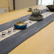 Fu Mao table flag Chinese new Chinese Zen tea flag tea tablecloth Zen cotton linen table Chinese style tea table flag cloth